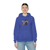 Halloween Witch and Cat Hoodie, Cozy Fall Sweatshirt, Scary Night Apparel, Unisex Ghostly Sweatshirt, Cute Halloween Gift Printify