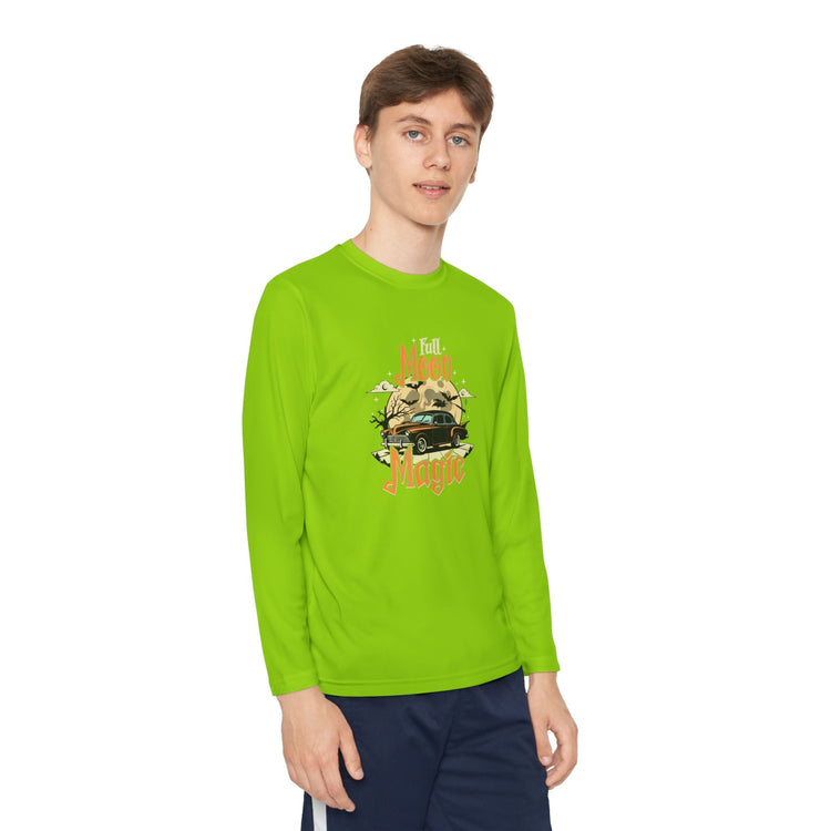 Youth Long Sleeve Competitor Tee - Vibrant Graphic Tee for Kids, Perfect for Casual Outings, Halloween, Parties, Everyday Wear, Unique [...] Printify