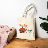 Halloween Pumpkin Canvas Tote Bag – Reusable Eco-Friendly Cotton Shopping Bag – Fall Gift, Trick or Treat Tote for Spooky Season Printify