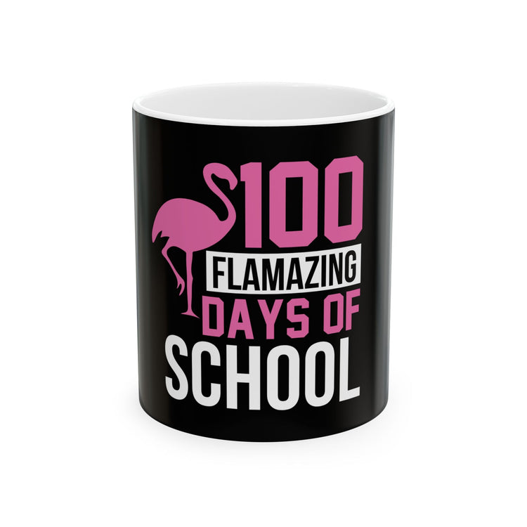 Flamingo School Celebration Mug | 100 Days of School Gift | Fun Teacher Appreciation | Cute Student Keepsake | Drinkware Printify