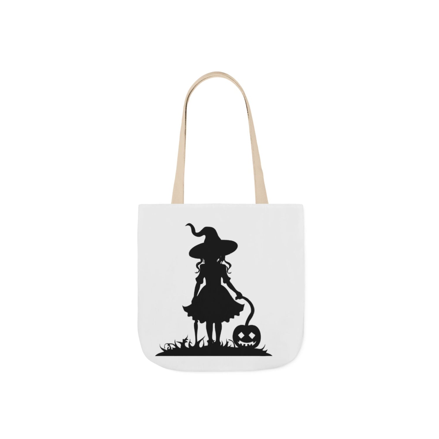 Halloween Witch Canvas Tote Bag, Spooky Treat Bag, Autumn Market Tote, Trick-or-Treat Bag, Gift for Witches, Seasonal Accessories Printify