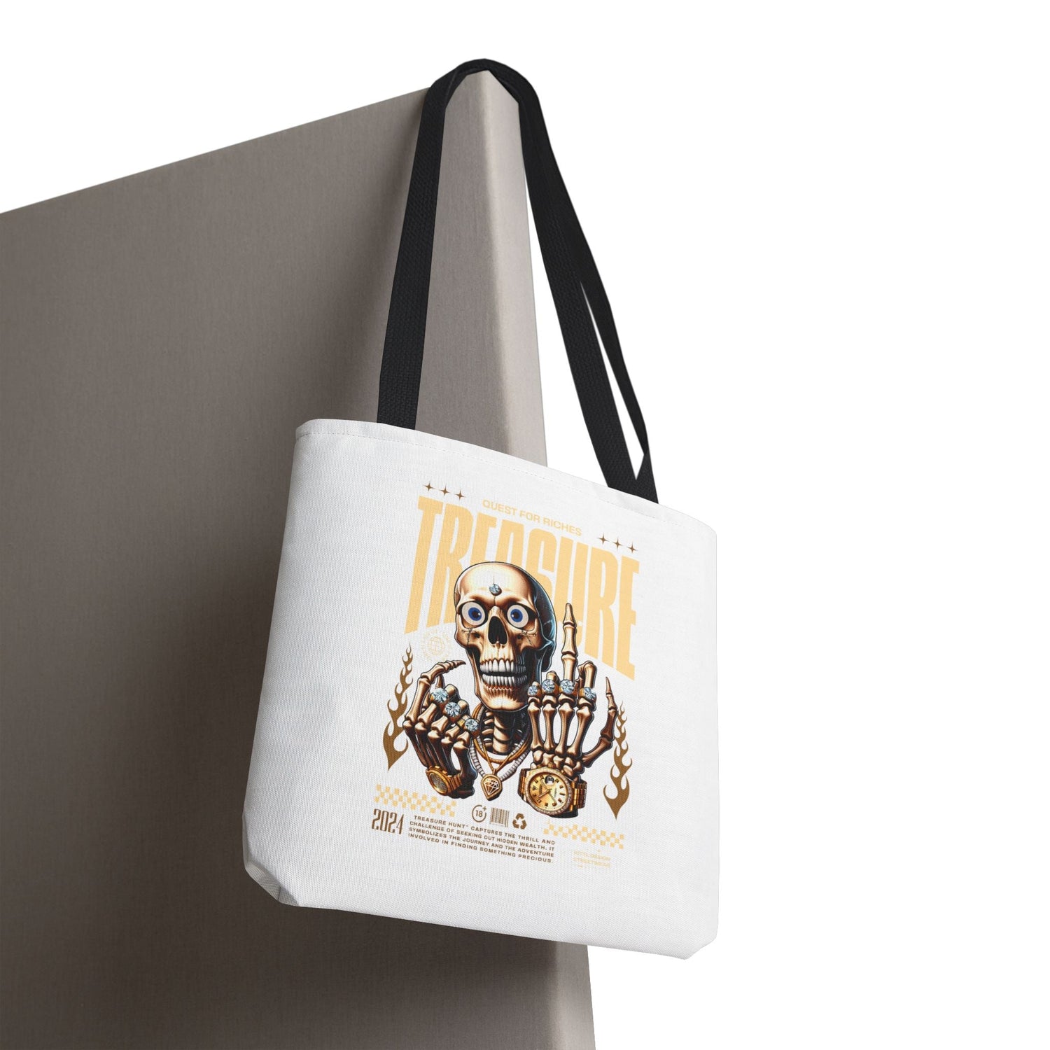 Treasure Hunting Tote Bag, Skull Design, Fun Beach Bag, Unique Gift for Adventurers, Perfect for Everyday Use Printify