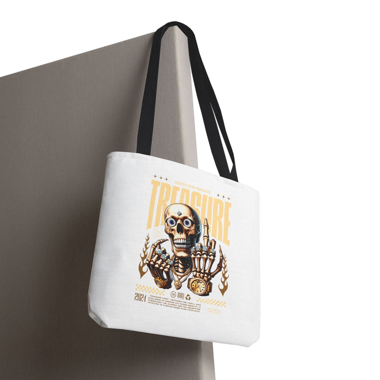 Treasure Hunting Tote Bag, Skull Design, Fun Beach Bag, Unique Gift for Adventurers, Perfect for Everyday Use Printify