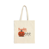 Halloween Pumpkin Canvas Tote Bag – Reusable Eco-Friendly Cotton Shopping Bag – Fall Gift, Trick or Treat Tote for Spooky Season Printify