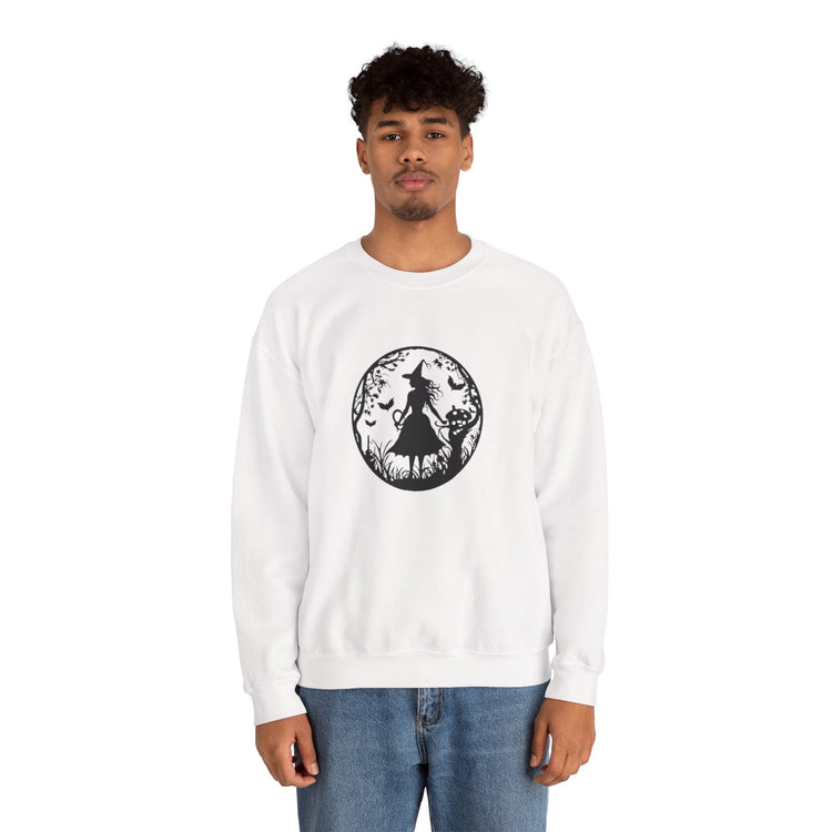 Mystical Forest Crewneck Sweatshirt, Cozy Fall Layering, Gift for Nature Lovers, Halloween Apparel, Unisex Sweatshirt Printify