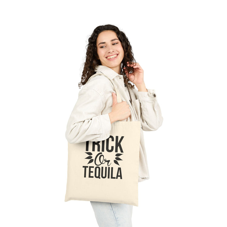 Halloween Trick or Tequila Tote Bag | Spooky Party Shopping Bag | Fall Festival Essential | Reusable Cotton Bag Printify