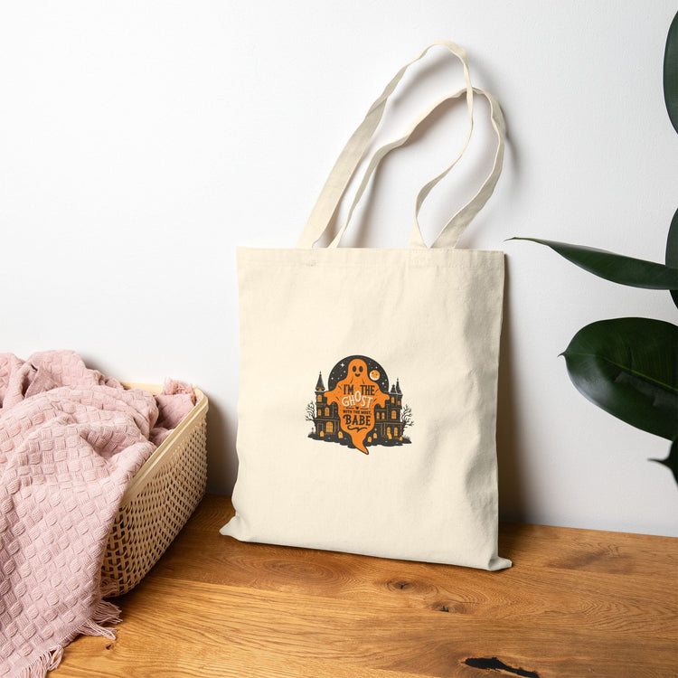 Spooky Ghost Tote Bag | Halloween, Trick or Treat, Eco-Friendly, Everyday Use, Gift for Her Printify
