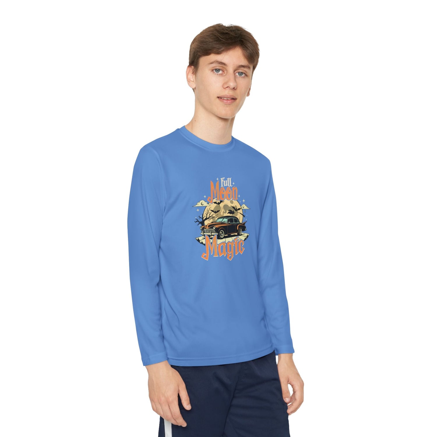 Youth Long Sleeve Competitor Tee - Vibrant Graphic Tee for Kids, Perfect for Casual Outings, Halloween, Parties, Everyday Wear, Unique [...] Printify