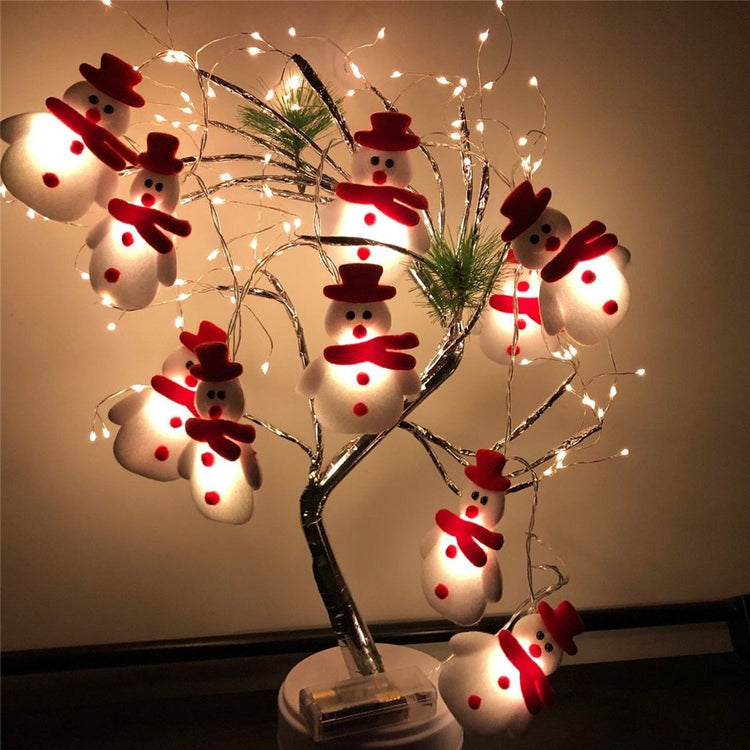 Snowman Christmas Tree LED Garland String Lights Snowflakes String Fairy Lights Hanging Ornaments My Store