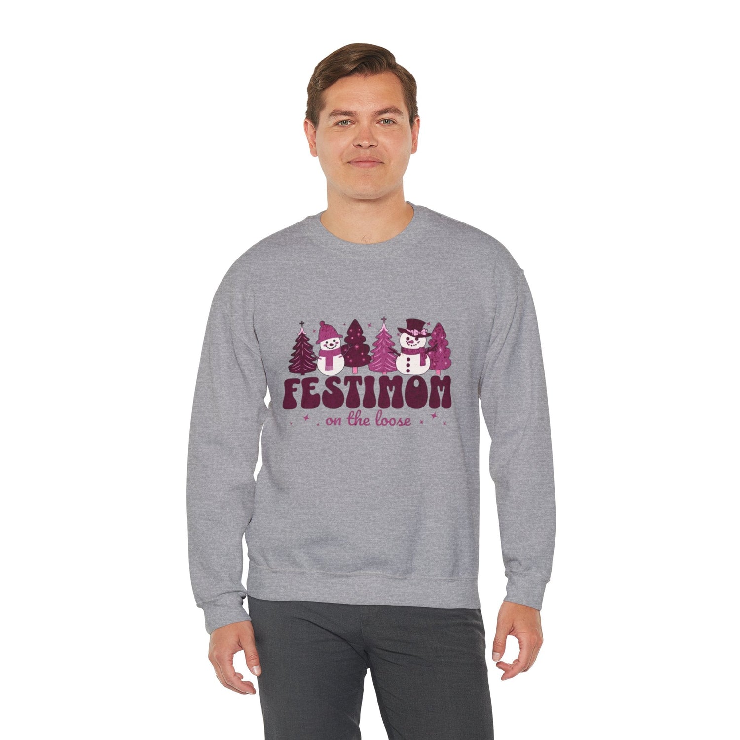 Festive Crewneck Sweatshirt with Fun Holiday Design, Cozy Winter Wear, Christmas Gift, Comfy Sweater, Unisex Holiday Apparel Printify