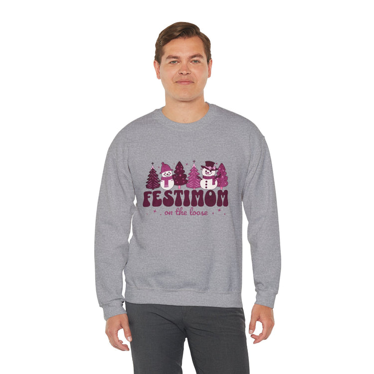 Festive Crewneck Sweatshirt with Fun Holiday Design, Cozy Winter Wear, Christmas Gift, Comfy Sweater, Unisex Holiday Apparel Printify