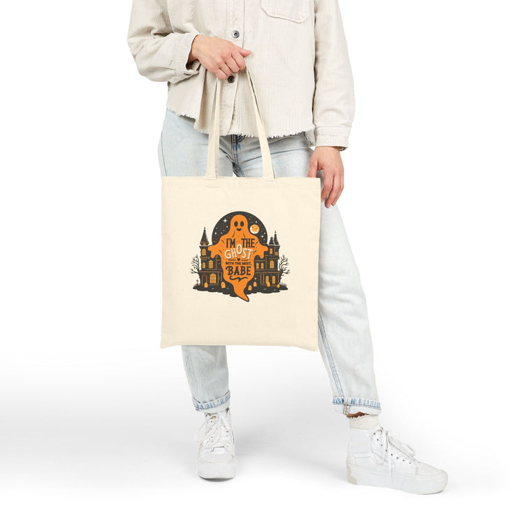 Spooky Ghost Tote Bag | Halloween, Trick or Treat, Eco-Friendly, Everyday Use, Gift for Her Printify