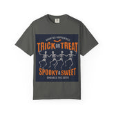 Halloween Skeleton T-Shirt, Trick or Treat Shirt, Spooky Fashion, Unisex Graphic Tee, October Festive Apparel, Halloween Gift Printify