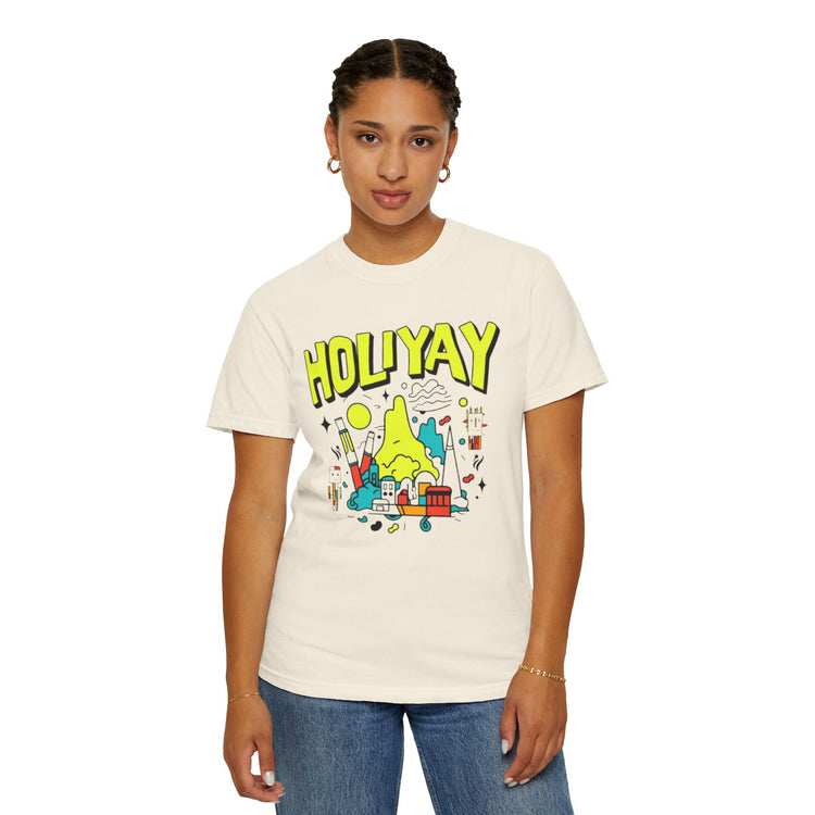 Holi-Yay Graphic T-Shirt, Fun Summer Tee, Unique Gift, Casual Wear, Birthday, Holiday Celebration, Unisex Apparel Printify