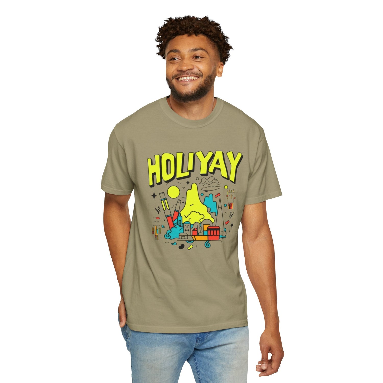Holi-Yay Graphic T-Shirt, Fun Summer Tee, Unique Gift, Casual Wear, Birthday, Holiday Celebration, Unisex Apparel Printify