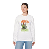 Skull Floral Crewneck Sweatshirt, Unisex Pullover Sweater, Halloween Apparel, Cozy Gift, Trendy Streetwear Printify