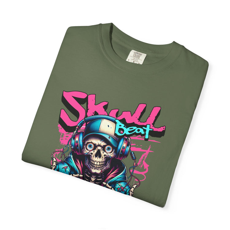Skull Beat Unisex T-Shirt - Music Lover Graphic Tee, Halloween Costume, Premium Cotton Streetwear Gift for Men & Women, Alternative Fashion Printify