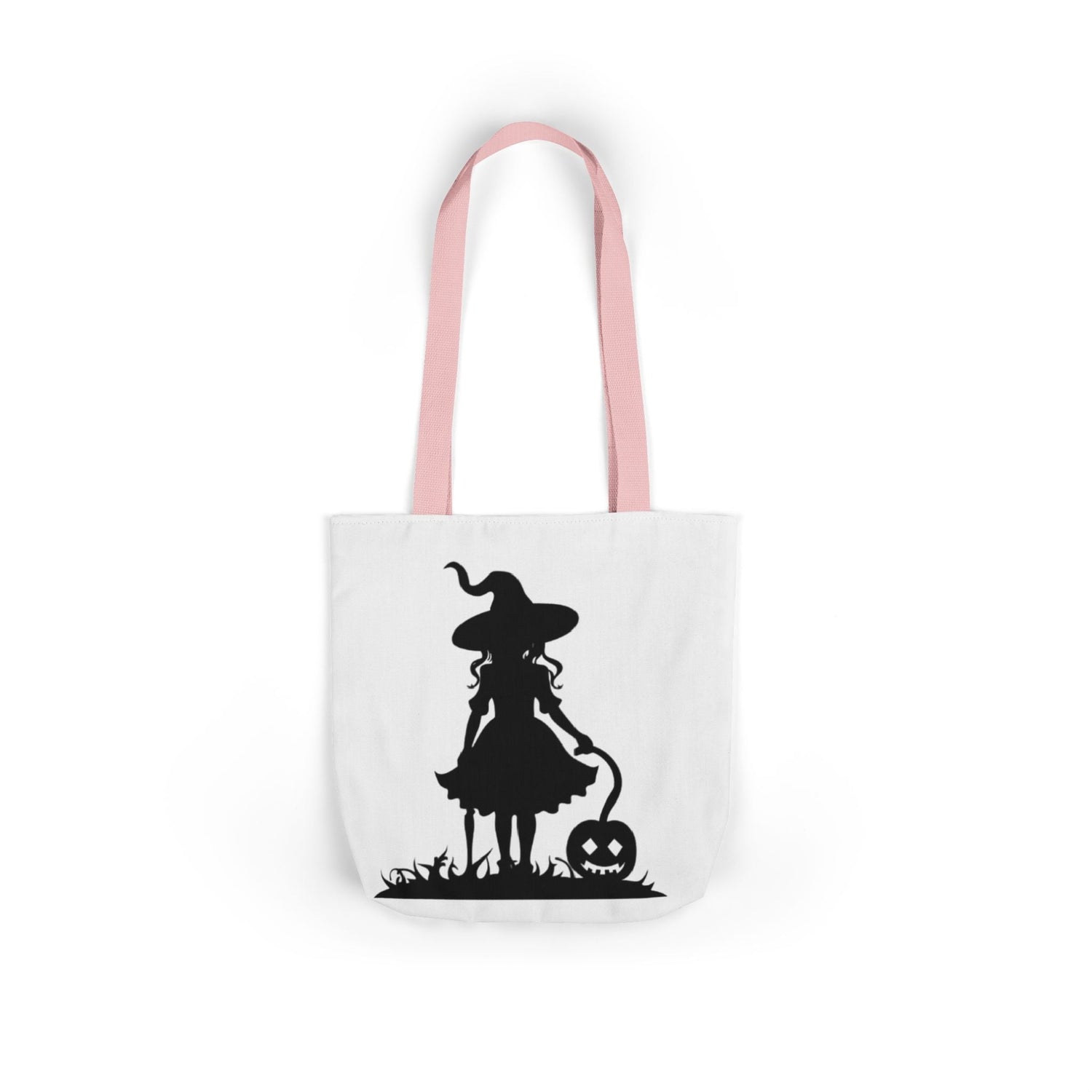 Halloween Witch Canvas Tote Bag, Spooky Treat Bag, Autumn Market Tote, Trick-or-Treat Bag, Gift for Witches, Seasonal Accessories Printify