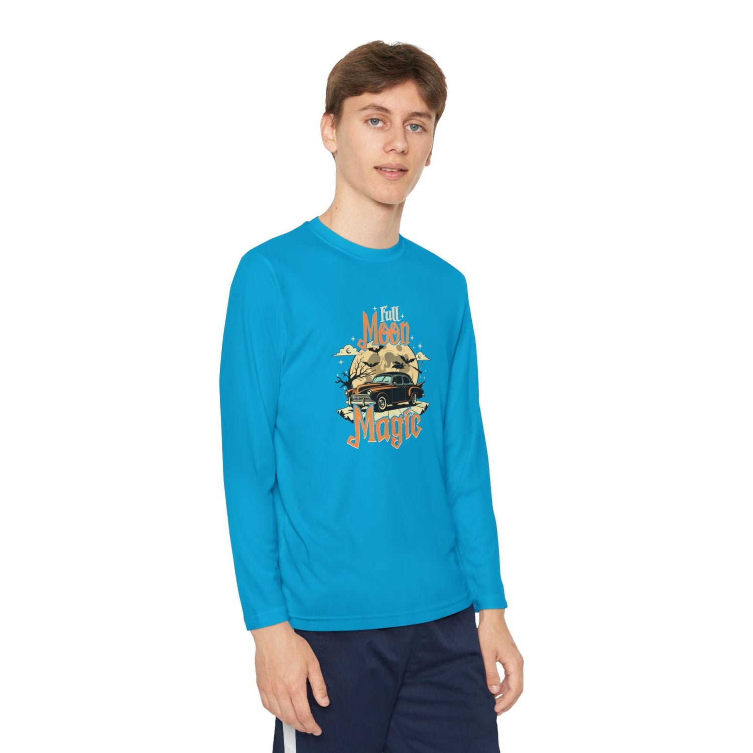 Youth Long Sleeve Competitor Tee - Vibrant Graphic Tee for Kids, Perfect for Casual Outings, Halloween, Parties, Everyday Wear, Unique [...] Printify