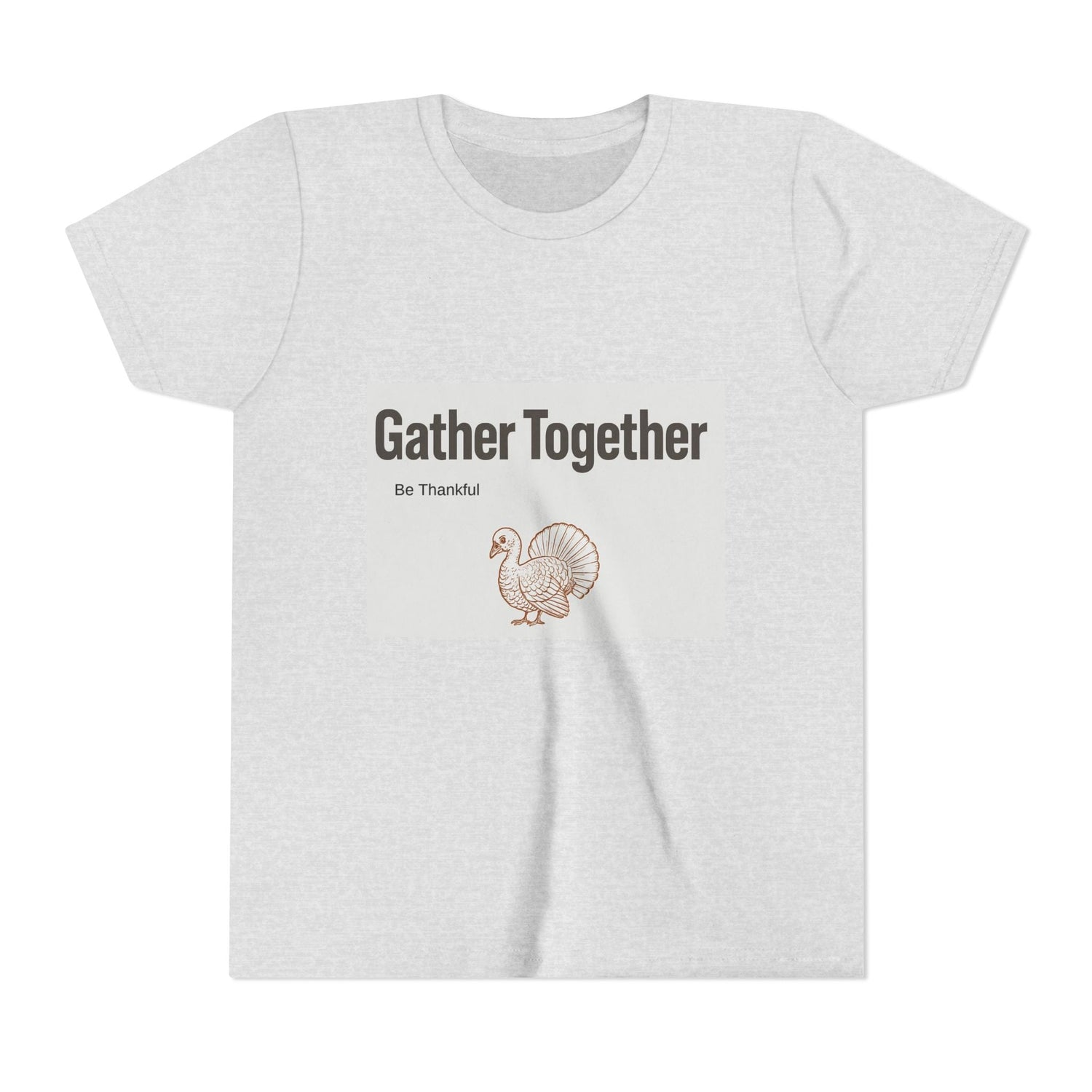 Gather Together Youth Tee - Thankful Thanksgiving Shirt, Kids Holiday T-Shirt, Family Gathering Outfit, Cute Fall Apparel, Youth [...] Printify