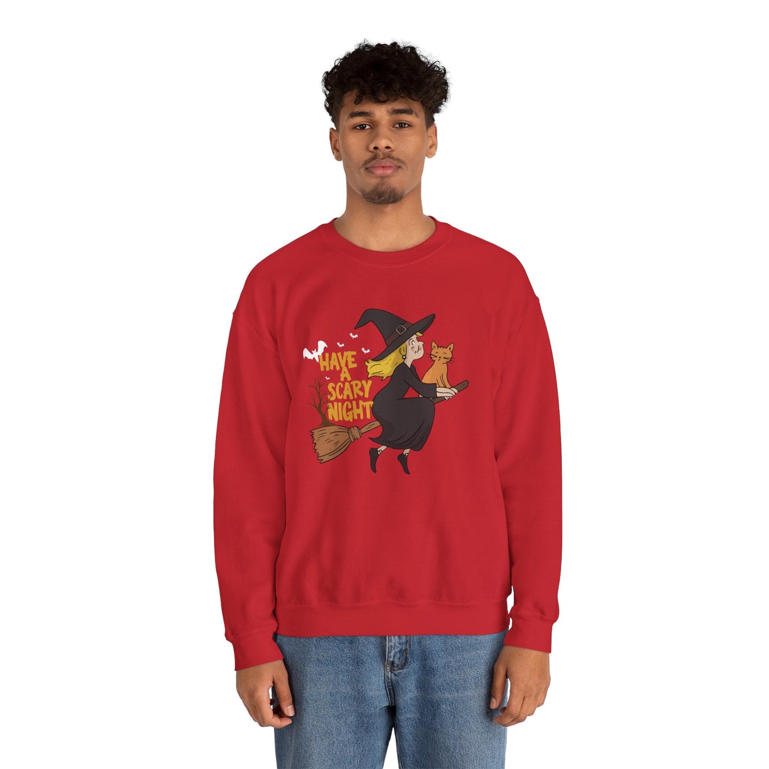Halloween Witch Sweatshirt, Cozy Crewneck, Unisex Sweater, Spooky Season Apparel, Scary Night Gift, Fall Fashion Printify