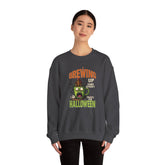 Skull Floral Crewneck Sweatshirt, Unisex Pullover Sweater, Halloween Apparel, Cozy Gift, Trendy Streetwear Printify