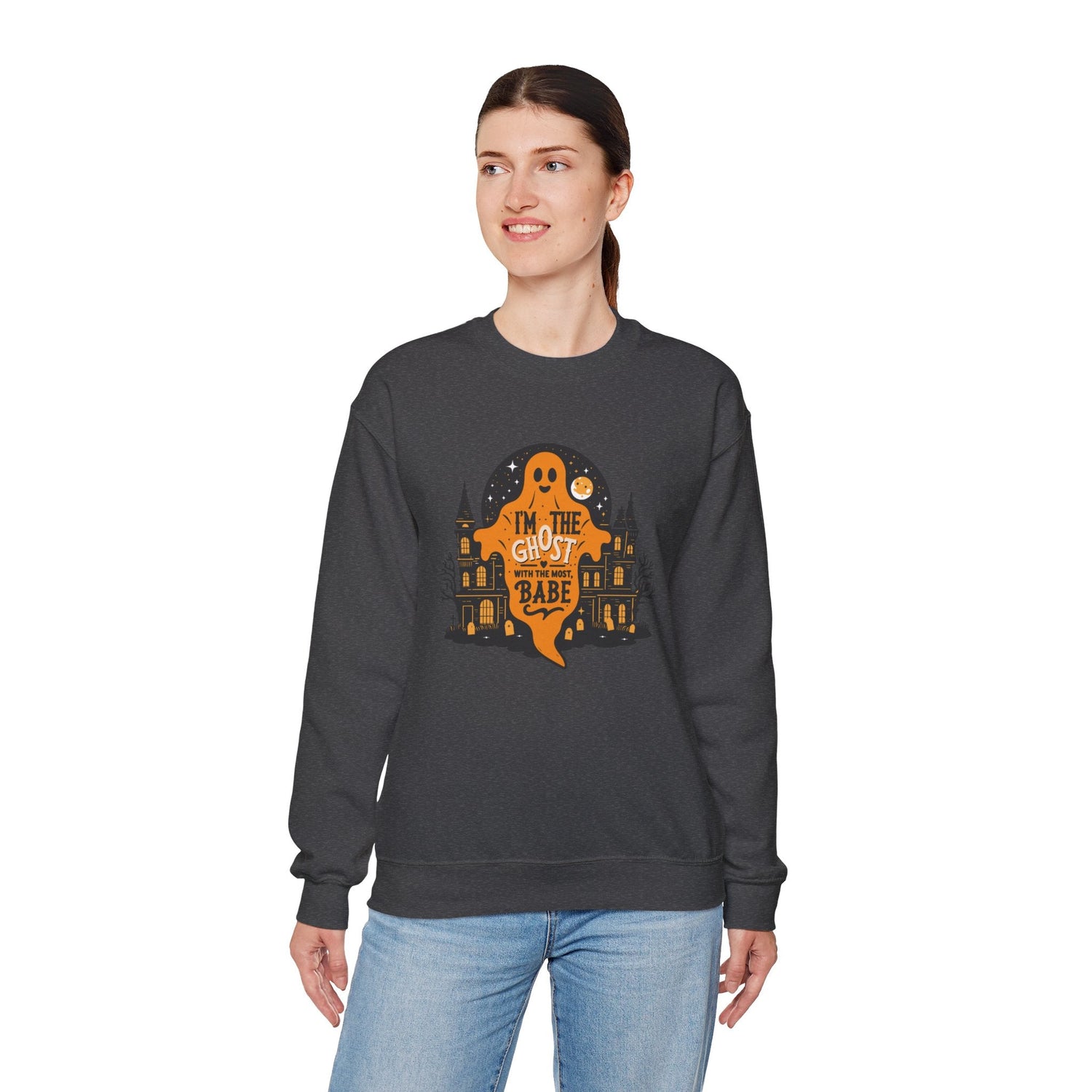 Unisex Halloween Ghost Sweatshirt - Spooky Vibes, Cozy Apparel, Perfect for Fall, Ghost Lover Gift, Halloween Celebration Printify