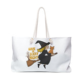 Witchy Weekender Bag | Spooky Tote for Halloween, Witch-Themed Travel Bag, Stylish Carryall, Great Gift for Witches, Fun Cat Lover Bag Printify