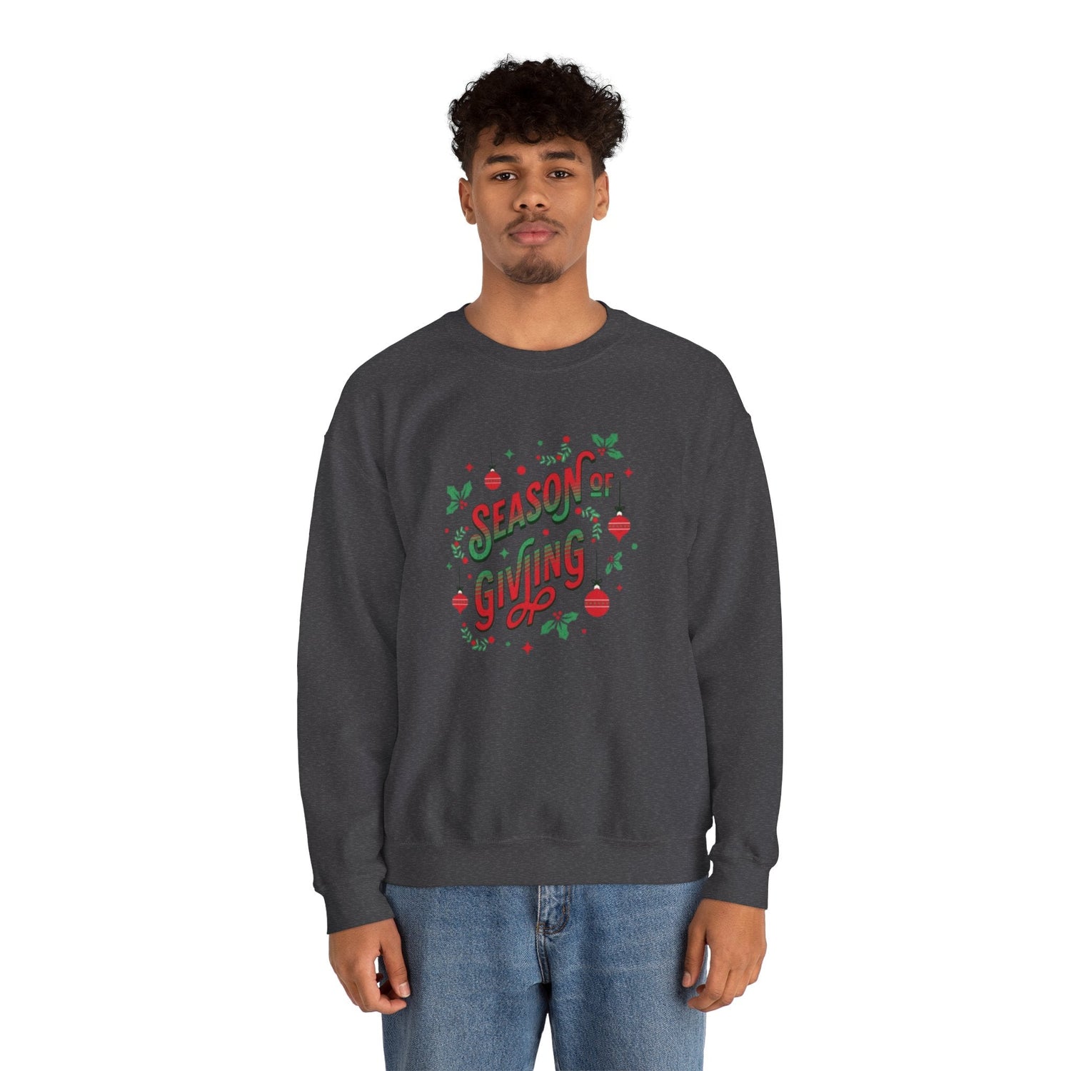 Cozy Holiday Sweatshirt Season of Giving Unisex Crewneck Perfect Gift Christmas Winter Wear Comfortable Stylish Heavy Blend Festive Sweatshirt Printify