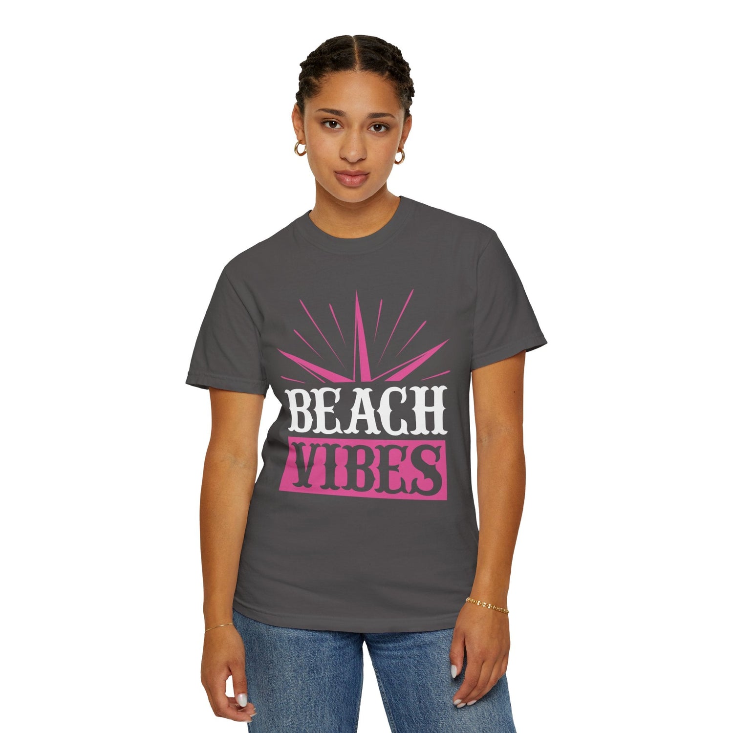 Beach Vibes Unisex Garment-Dyed T-Shirt, Summer Tee, Beachwear, Vacation Shirt, Gift for Surf Lovers, Casual Everyday Style Printify