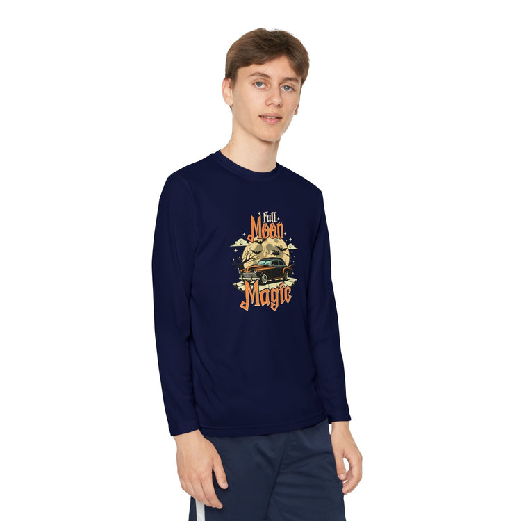 Youth Long Sleeve Competitor Tee - Vibrant Graphic Tee for Kids, Perfect for Casual Outings, Halloween, Parties, Everyday Wear, Unique [...] Printify