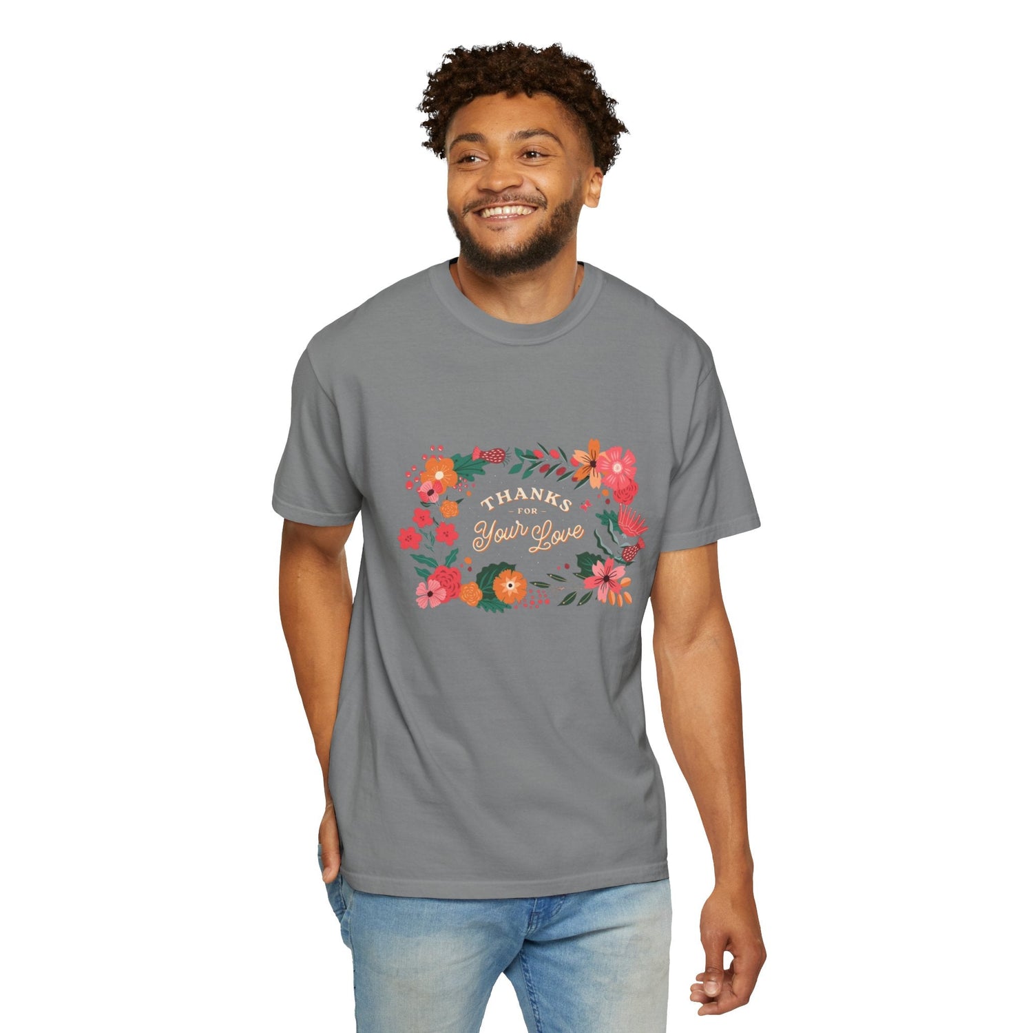 Floral Thank You T-Shirt, Comfortable Gift Tee, Unisex Floral Tee, Casual Style Shirt, Appreciation Day Gift, Everyday Wear Printify