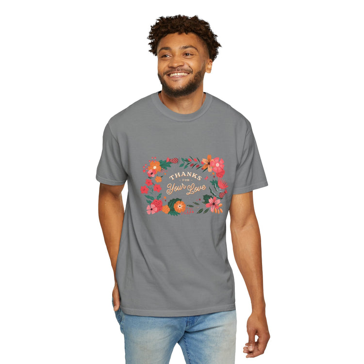 Floral Thank You T-Shirt, Comfortable Gift Tee, Unisex Floral Tee, Casual Style Shirt, Appreciation Day Gift, Everyday Wear Printify