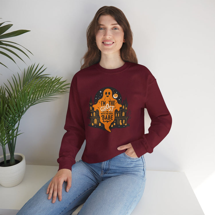 Unisex Halloween Ghost Sweatshirt - Spooky Vibes, Cozy Apparel, Perfect for Fall, Ghost Lover Gift, Halloween Celebration Printify