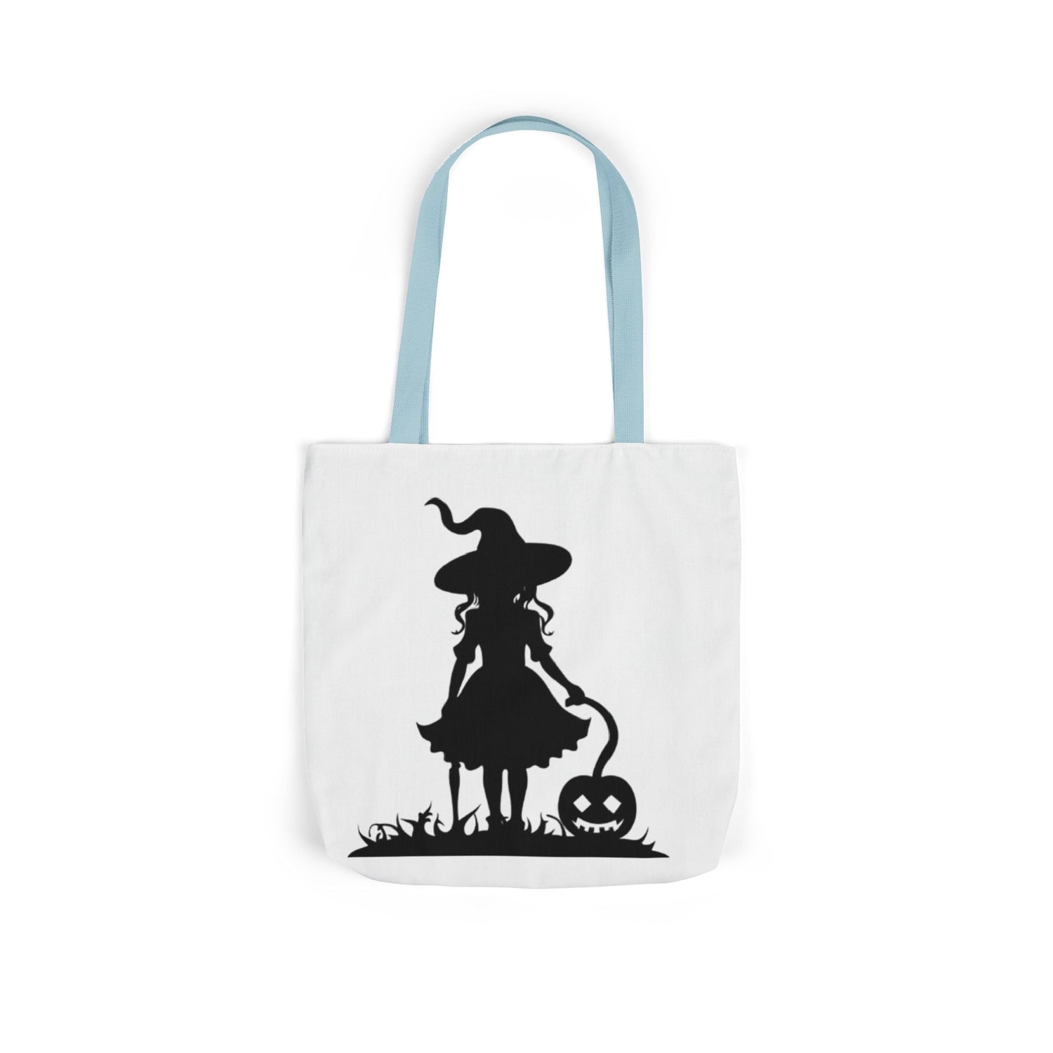 Halloween Witch Canvas Tote Bag, Spooky Treat Bag, Autumn Market Tote, Trick-or-Treat Bag, Gift for Witches, Seasonal Accessories Printify