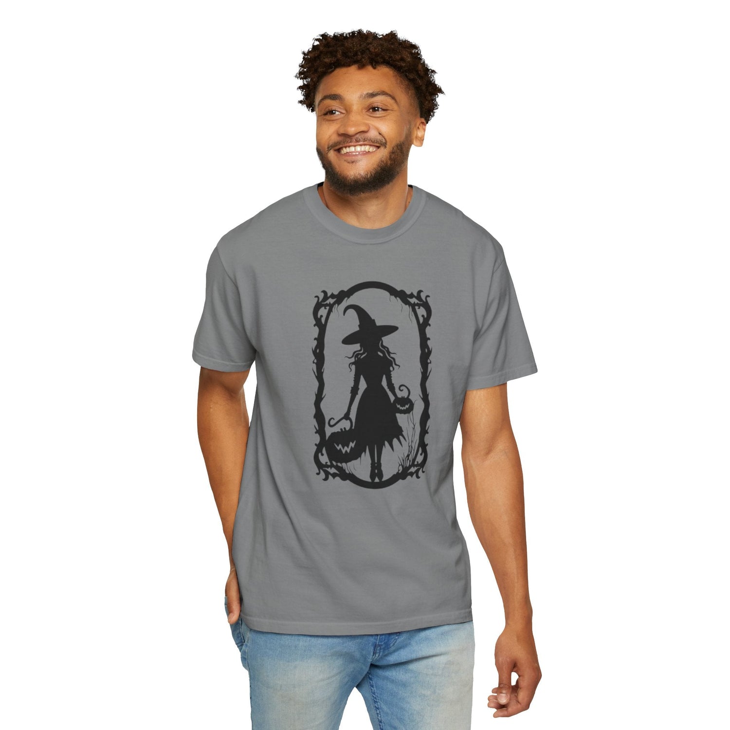 Witchy Garment-Dyed T-Shirt | Halloween Fashion Unisex Tee | Spooky Fall Apparel | Witch Costume Essential Printify