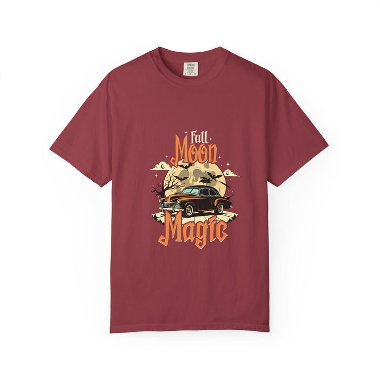 Moon Magic Unisex Garment-Dyed T-shirt, Vintage Car Tee, Astrology Gift, Casual Wear, Moon Lover Apparel, Unisex Soft T-shirt Printify