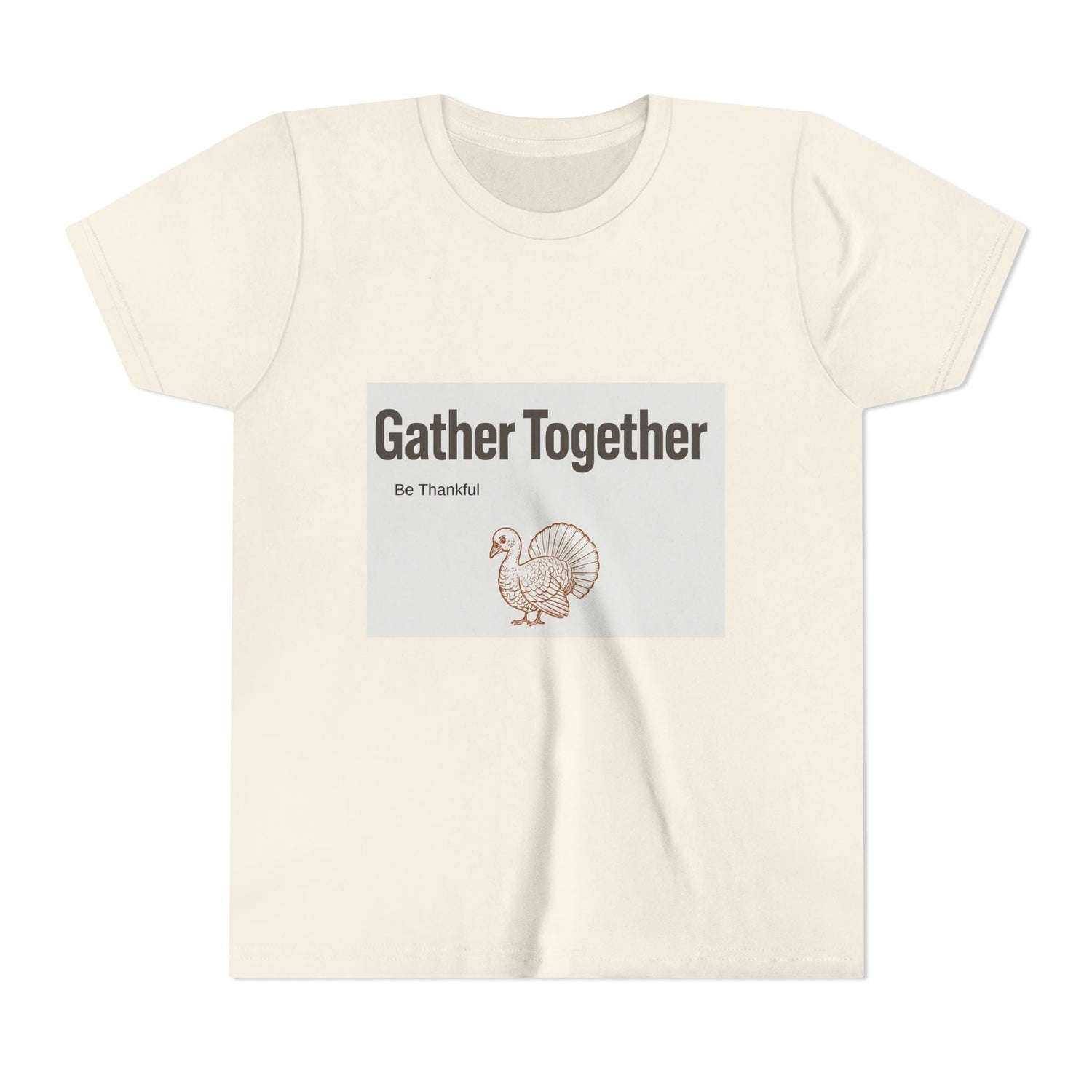 Gather Together Youth Tee - Thankful Thanksgiving Shirt, Kids Holiday T-Shirt, Family Gathering Outfit, Cute Fall Apparel, Youth [...] Printify