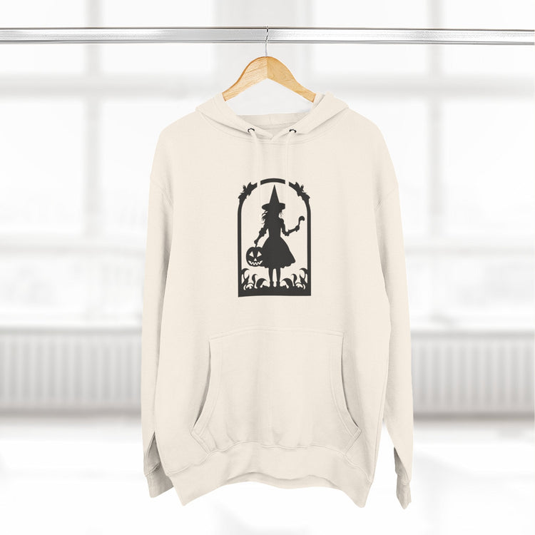 Halloween Witch Fleece Hoodie, Cozy Fall Apparel, Spooky Season Sweatshirt, Ghostly Gift, Halloween Costume Alternative Printify