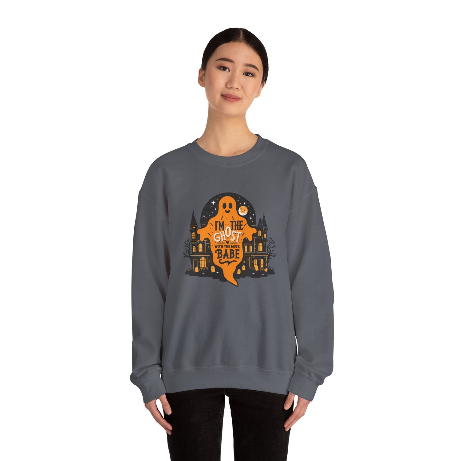 Unisex Halloween Ghost Sweatshirt - Spooky Vibes, Cozy Apparel, Perfect for Fall, Ghost Lover Gift, Halloween Celebration Printify