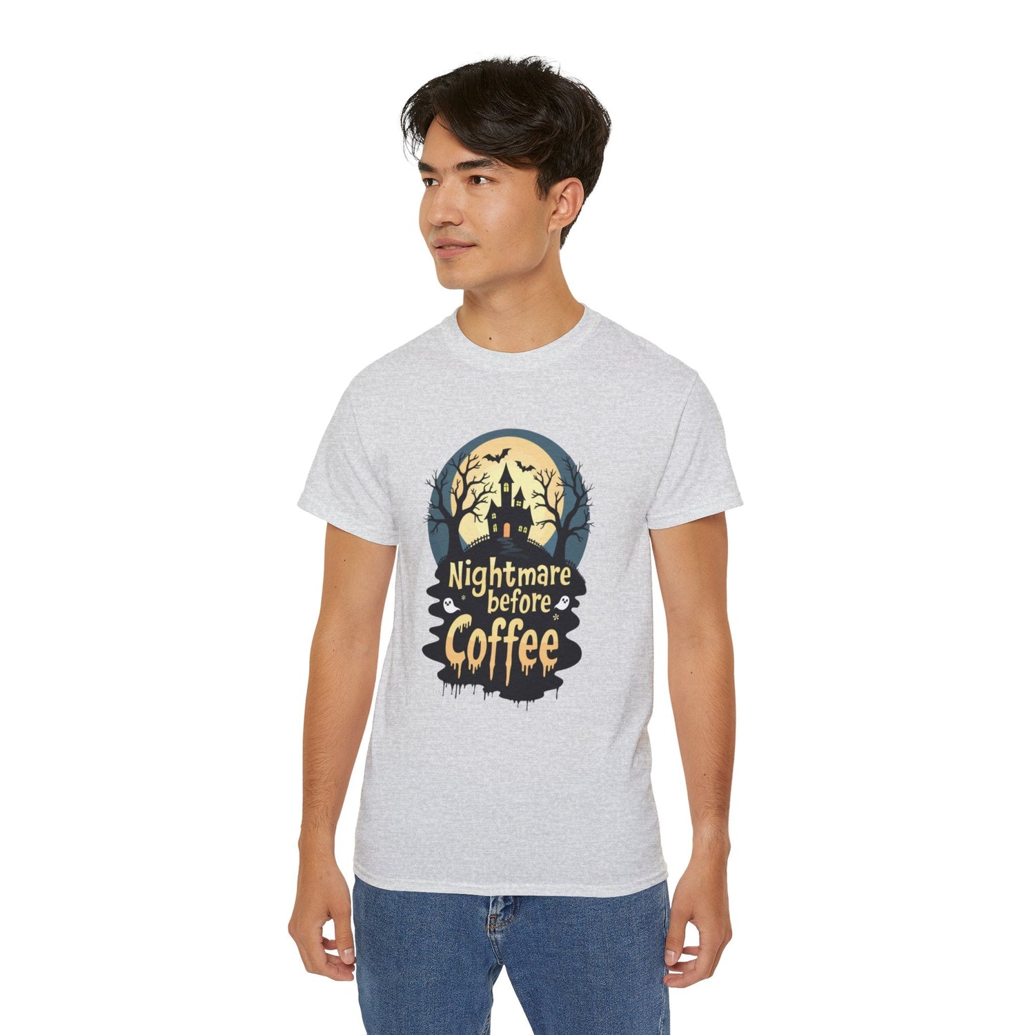 Nightmare Before Coffee Tee, Halloween T-Shirt, Coffee Lover Gift, Spooky Shirt, Unisex Graphic Tee, Autumn Apparel Printify