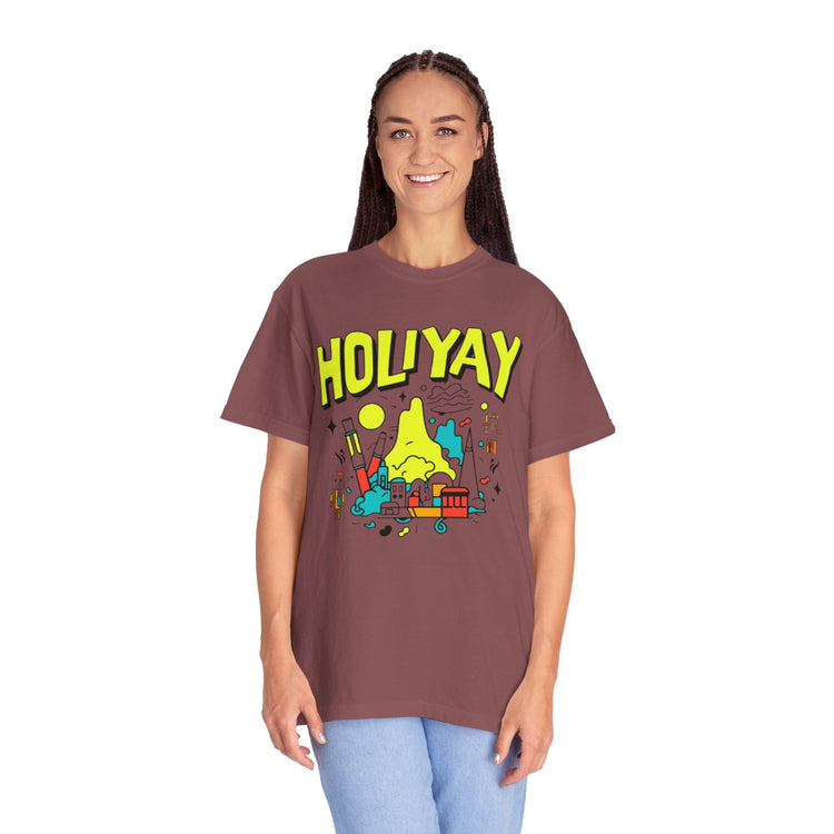 Holi-Yay Graphic T-Shirt, Fun Summer Tee, Unique Gift, Casual Wear, Birthday, Holiday Celebration, Unisex Apparel Printify
