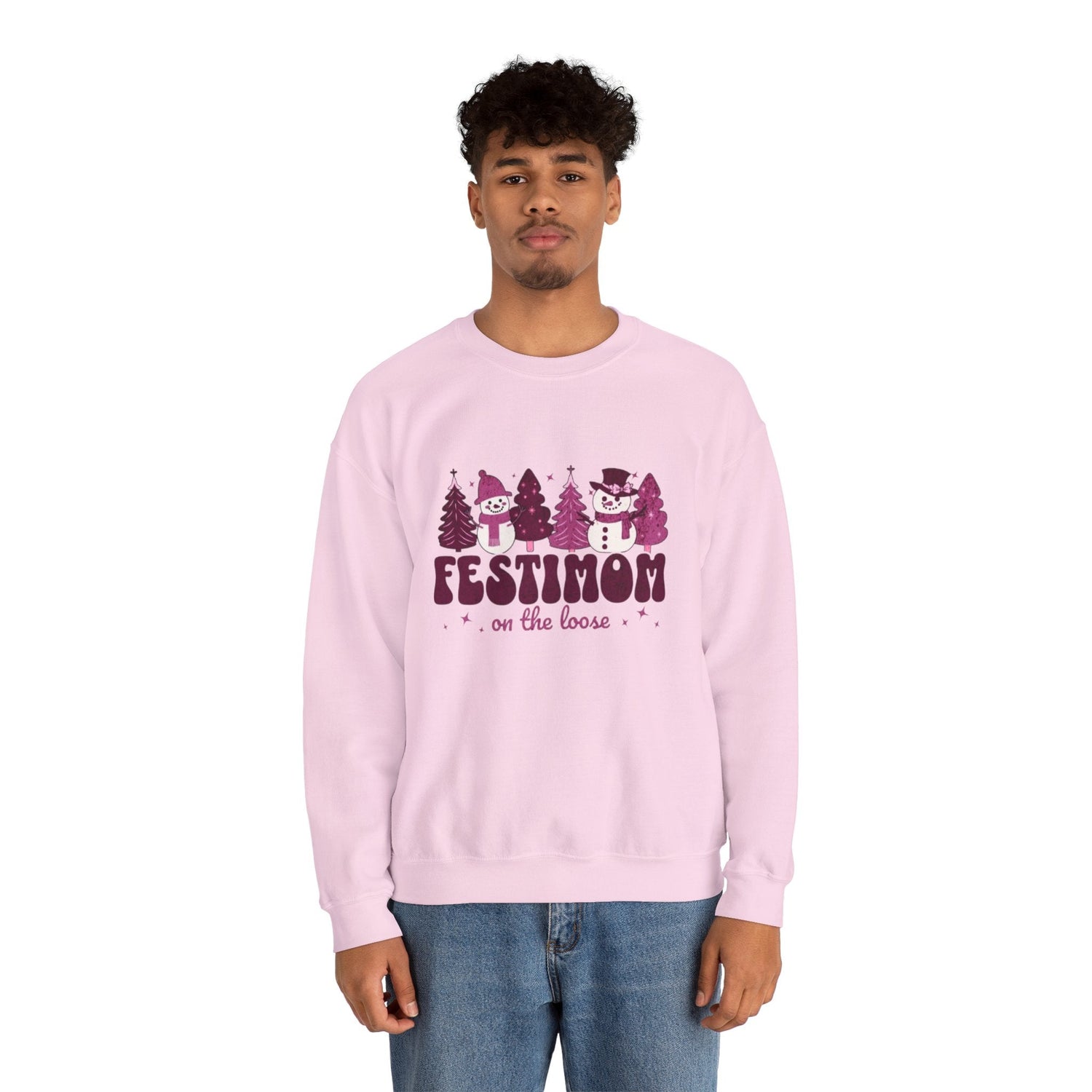 Festive Crewneck Sweatshirt with Fun Holiday Design, Cozy Winter Wear, Christmas Gift, Comfy Sweater, Unisex Holiday Apparel Printify