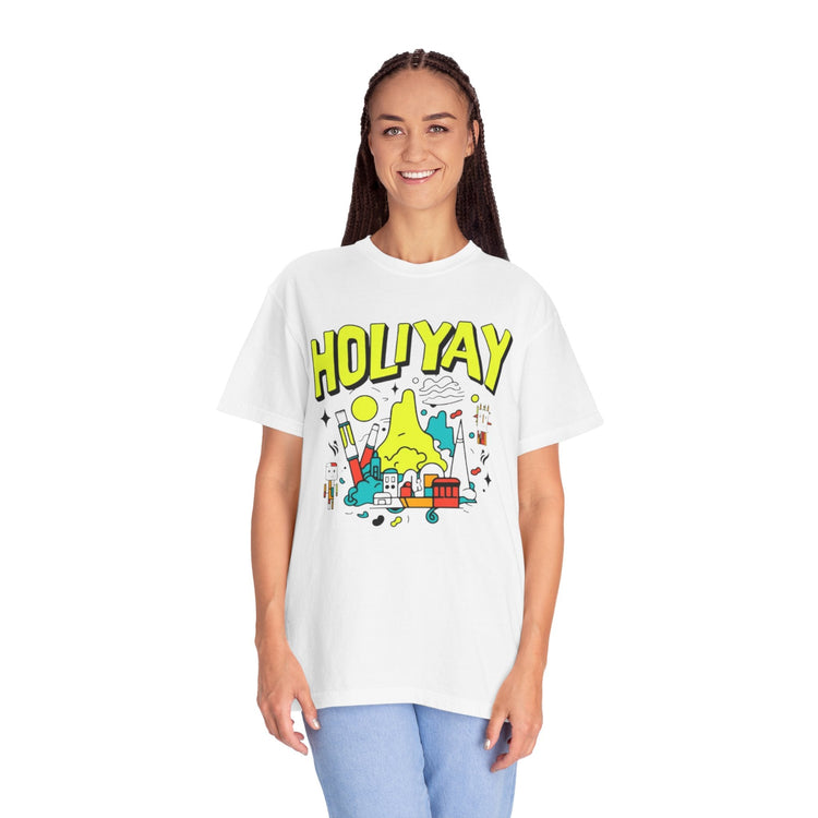 Holi-Yay Graphic T-Shirt, Fun Summer Tee, Unique Gift, Casual Wear, Birthday, Holiday Celebration, Unisex Apparel Printify