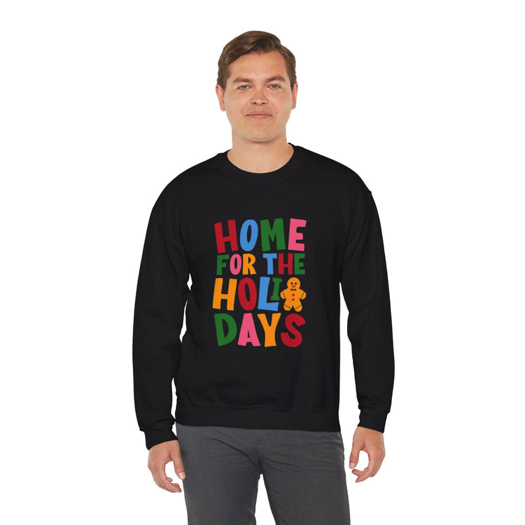 Home for the Holidays Crewneck Sweatshirt, Festive Sweater, Winter Apparel, Christmas Gift, Cozy Holiday Wear Printify