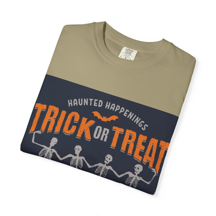 Halloween Skeleton T-Shirt, Trick or Treat Shirt, Spooky Fashion, Unisex Graphic Tee, October Festive Apparel, Halloween Gift Printify