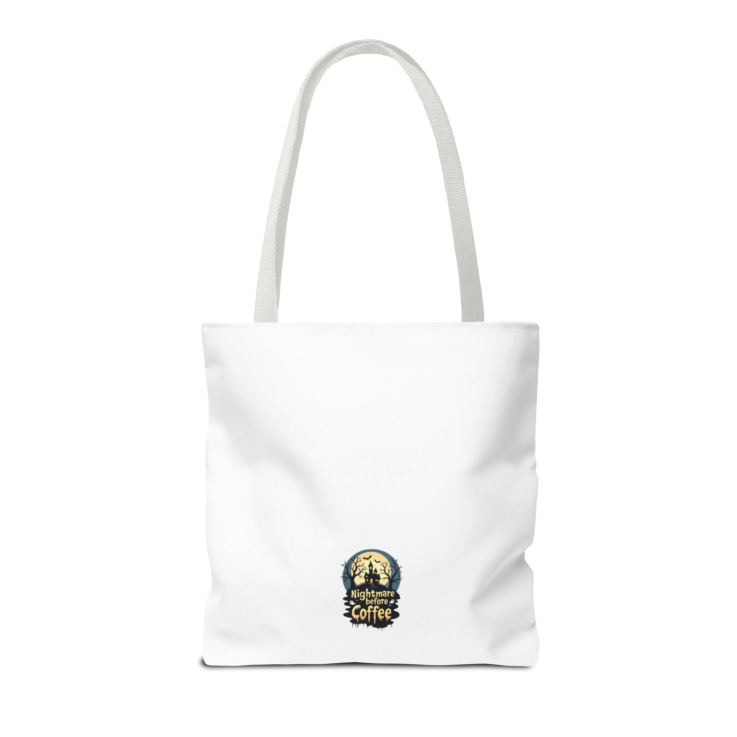 Nightmare Before Coffee Tote Bag, Halloween Tote, Spooky Drink Carrier, Gift for Coffee Lovers, AOP Design Bag Printify