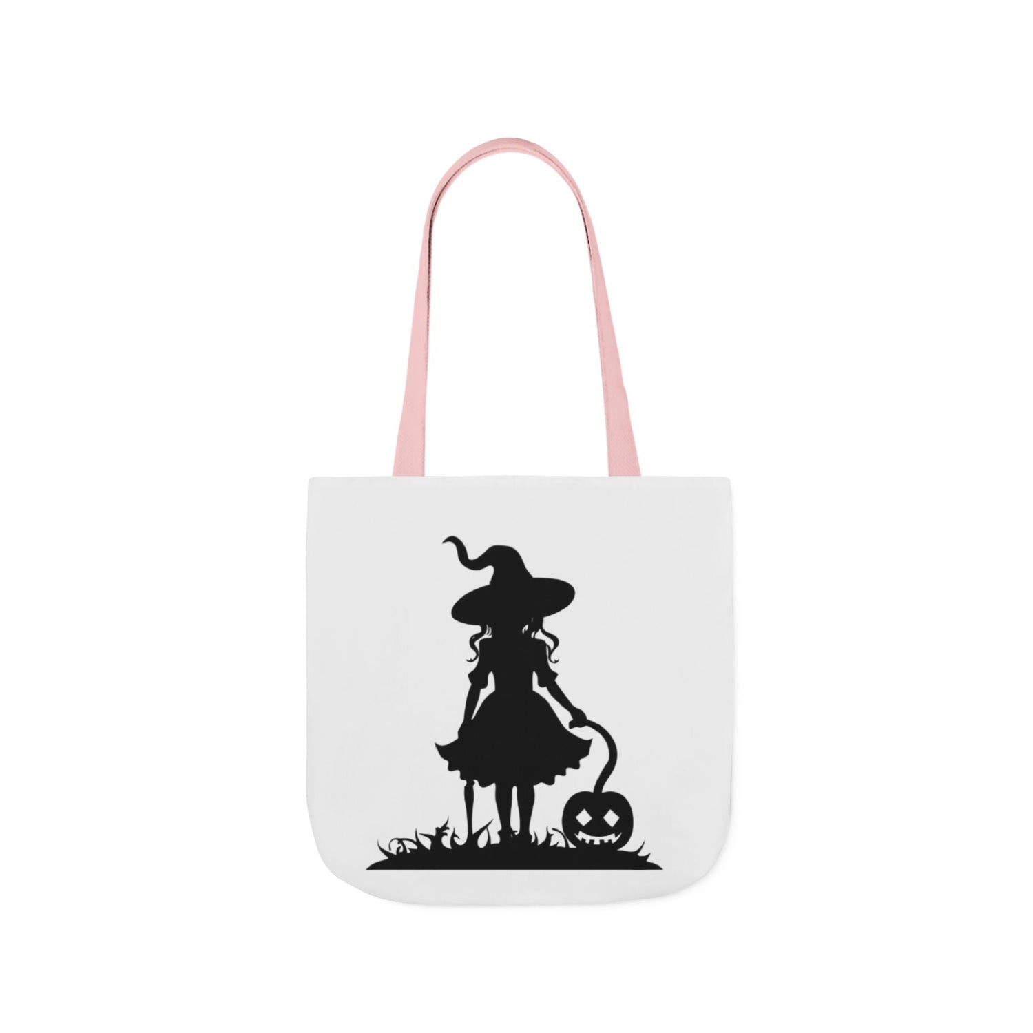 Halloween Witch Canvas Tote Bag, Spooky Treat Bag, Autumn Market Tote, Trick-or-Treat Bag, Gift for Witches, Seasonal Accessories Printify