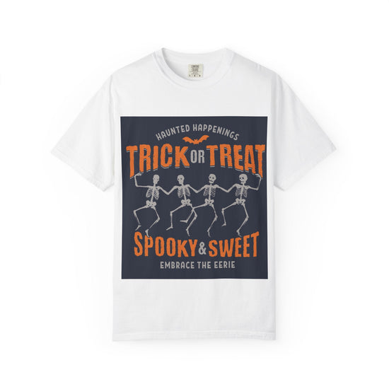 Halloween Skeleton T-Shirt, Trick or Treat Shirt, Spooky Fashion, Unisex Graphic Tee, October Festive Apparel, Halloween Gift Printify