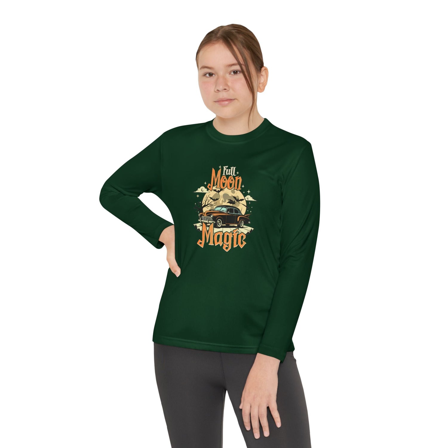 Youth Long Sleeve Competitor Tee - Vibrant Graphic Tee for Kids, Perfect for Casual Outings, Halloween, Parties, Everyday Wear, Unique [...] Printify